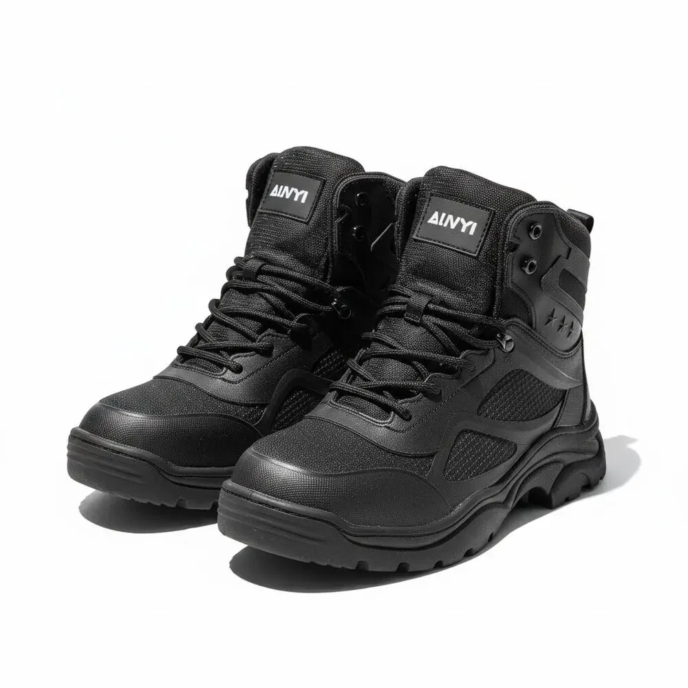 Men's AUVYI Steel Toe Work Boots Wide Toe Lightweight Breathable Size 9